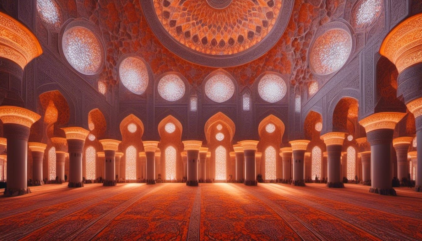 Orange Mosque in Limited Palette