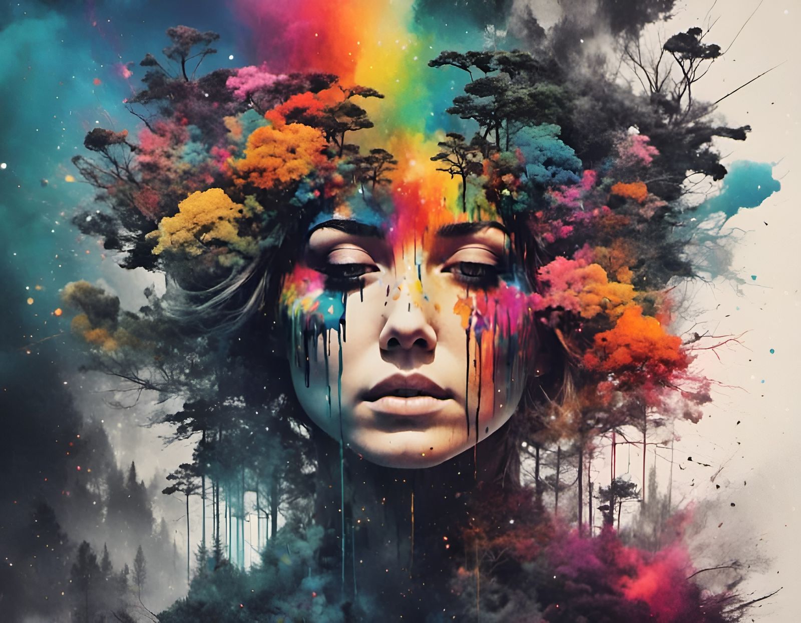 Muted Rainbow Hues Generated by AI