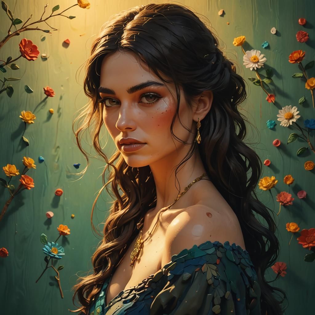 Plasticine Woman Digital Art, Artstation Style