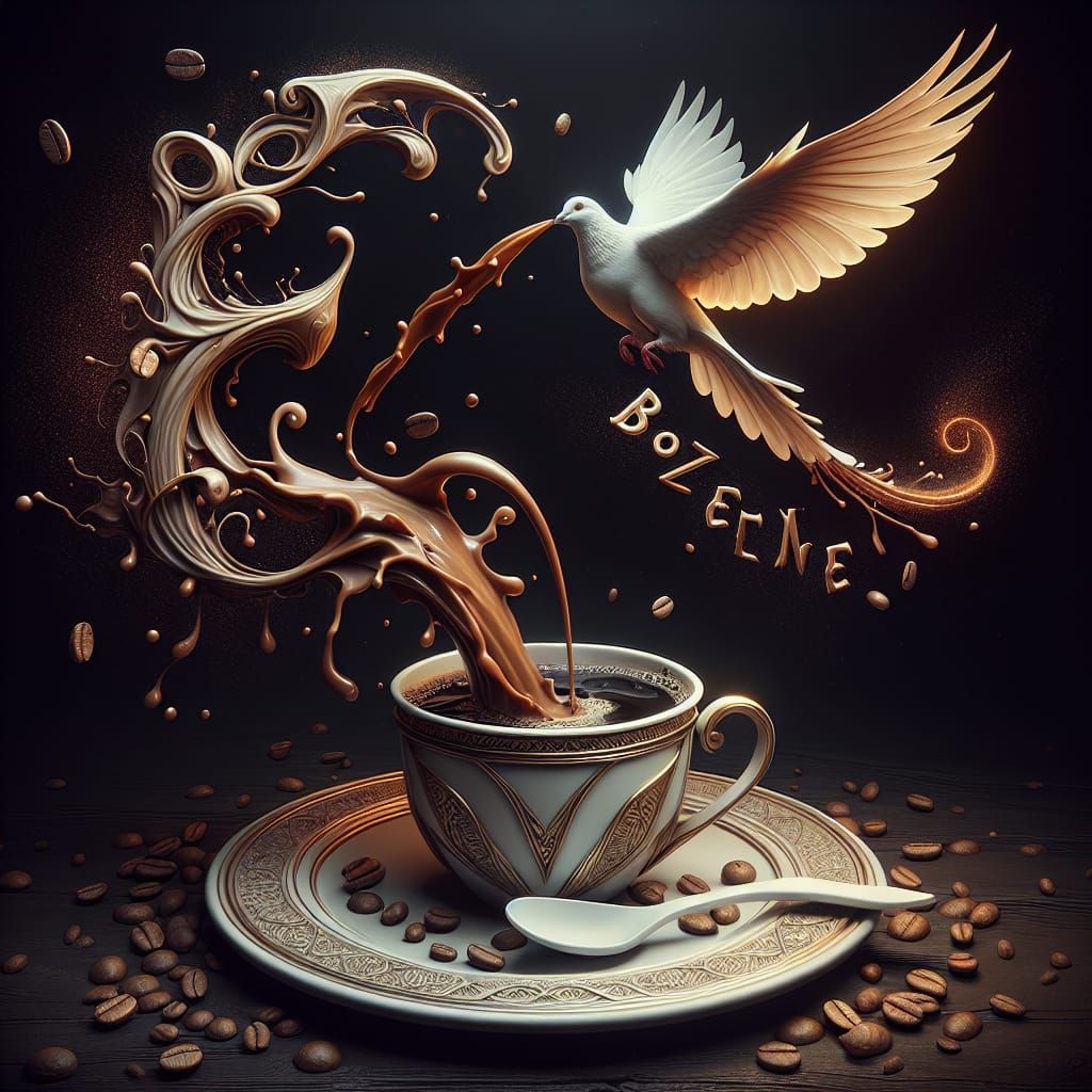 Coffee Cup Creates 'Bozena' in Fantasy Art