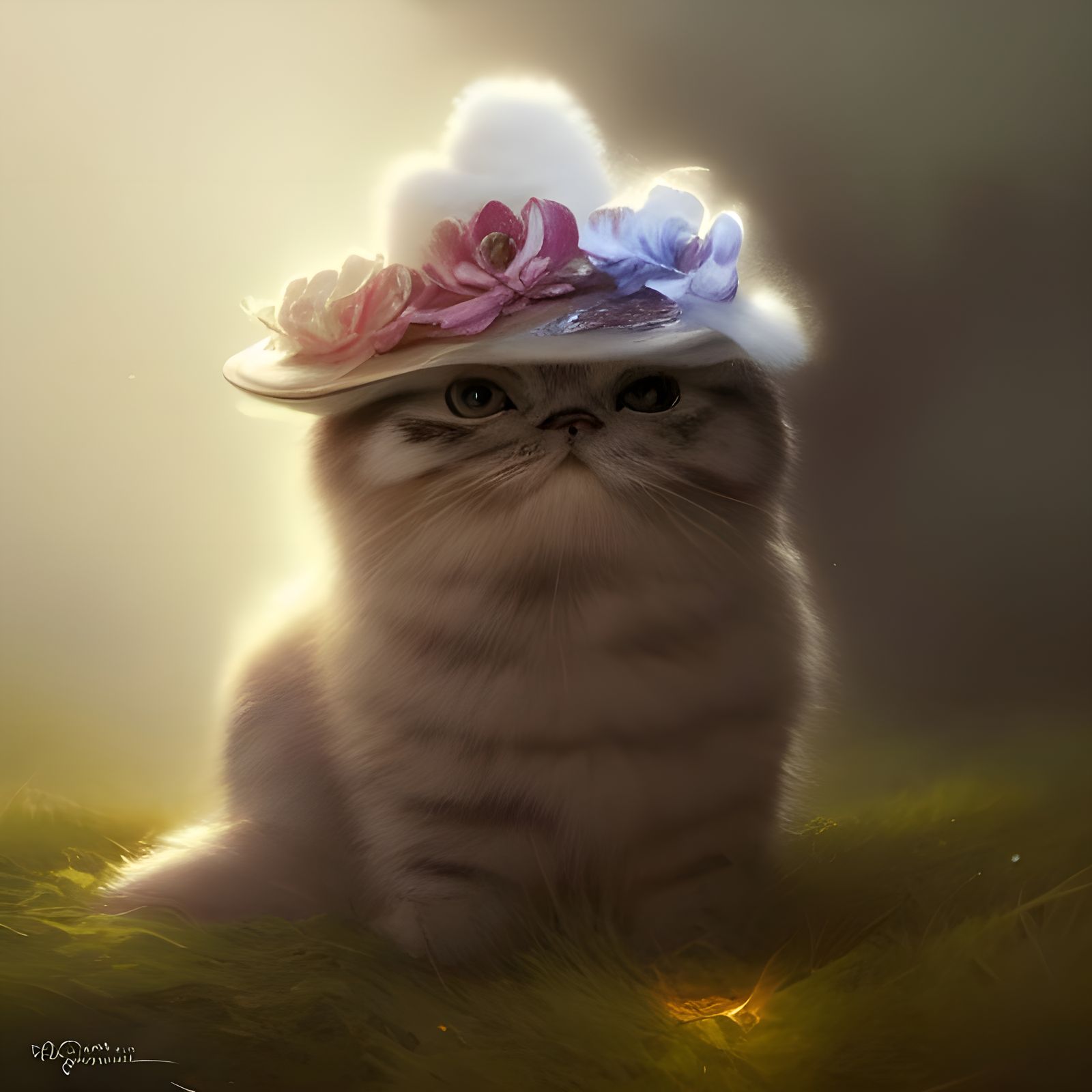 Scottish Fold Cat in Rococo Clothes: Hyperrealistic Art