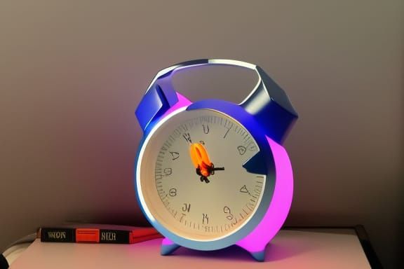 Pink Alarm Clock Spaceship in Jack Kirby Style