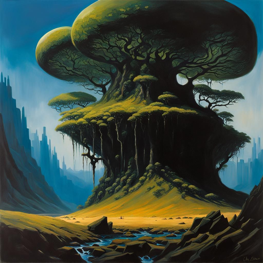 Eldritch Forest in Oil Painting Style