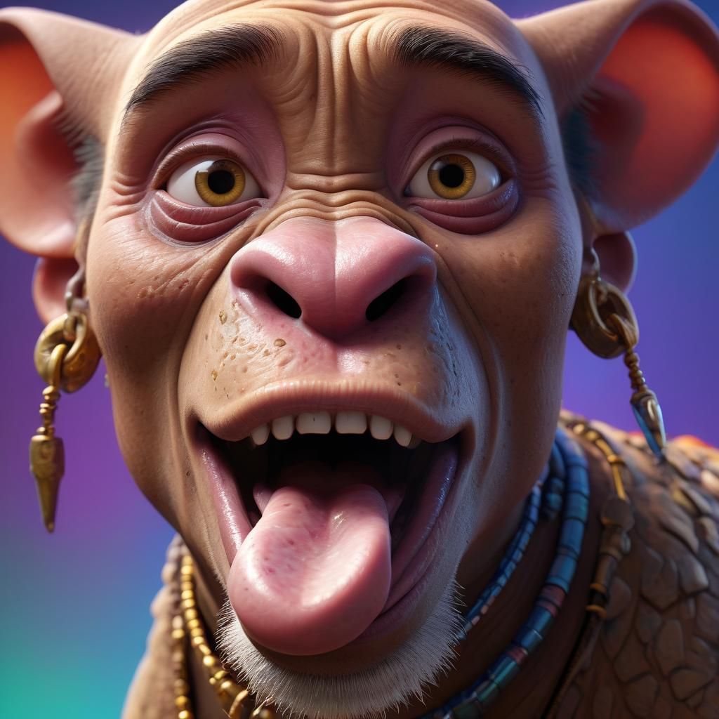 Humorous Camel Portrait in 3D Digital Art Style