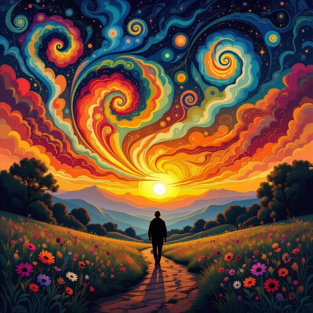 Hopeful Sunrise Over Mystical Bohemian Landscape