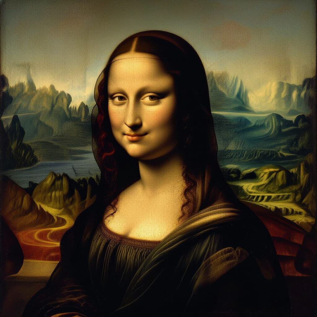 Mona Lisa: Renaissance Oil Painting with Enigmatic Smile