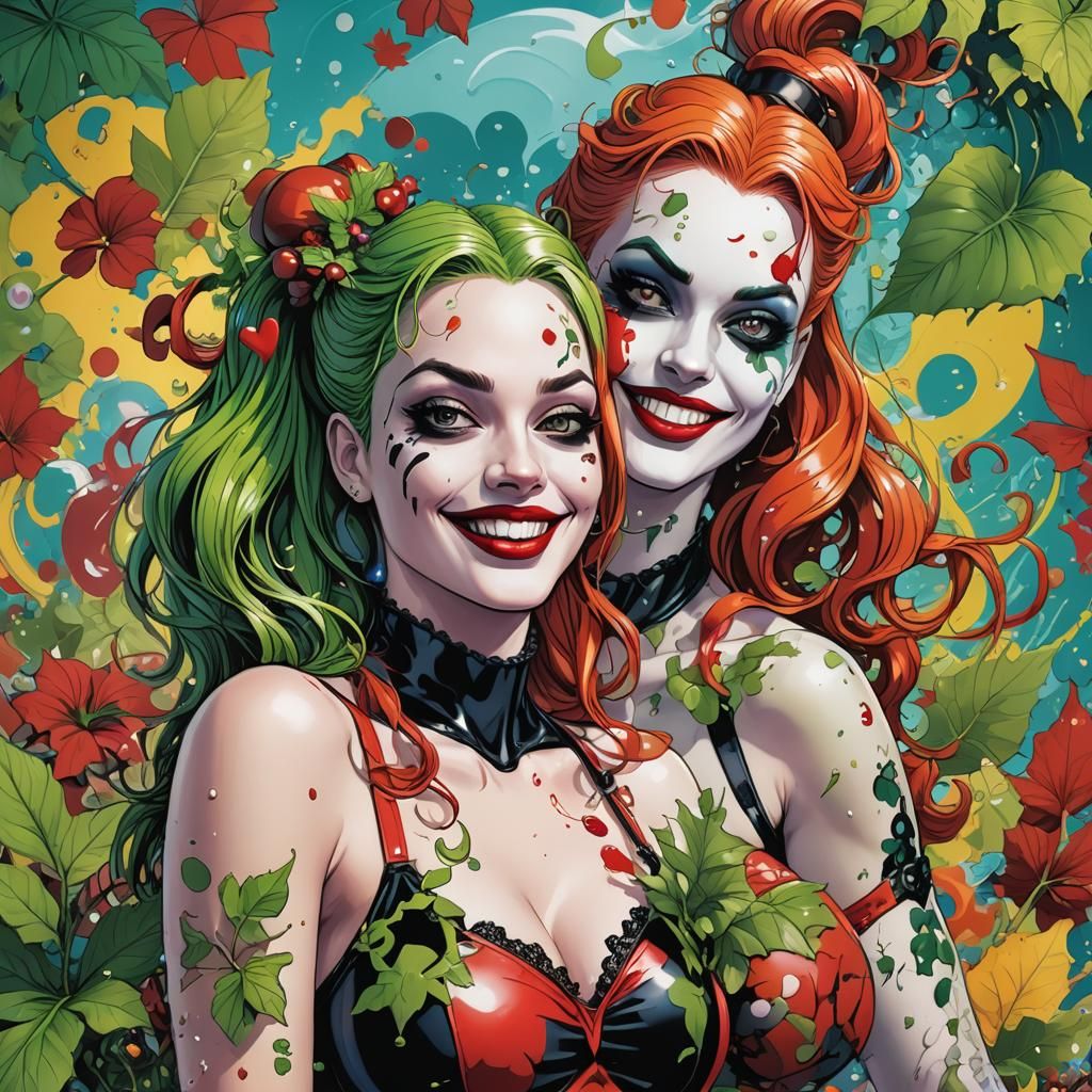 Harley Quinn and Poison Ivy: 90s Comic Beach Day