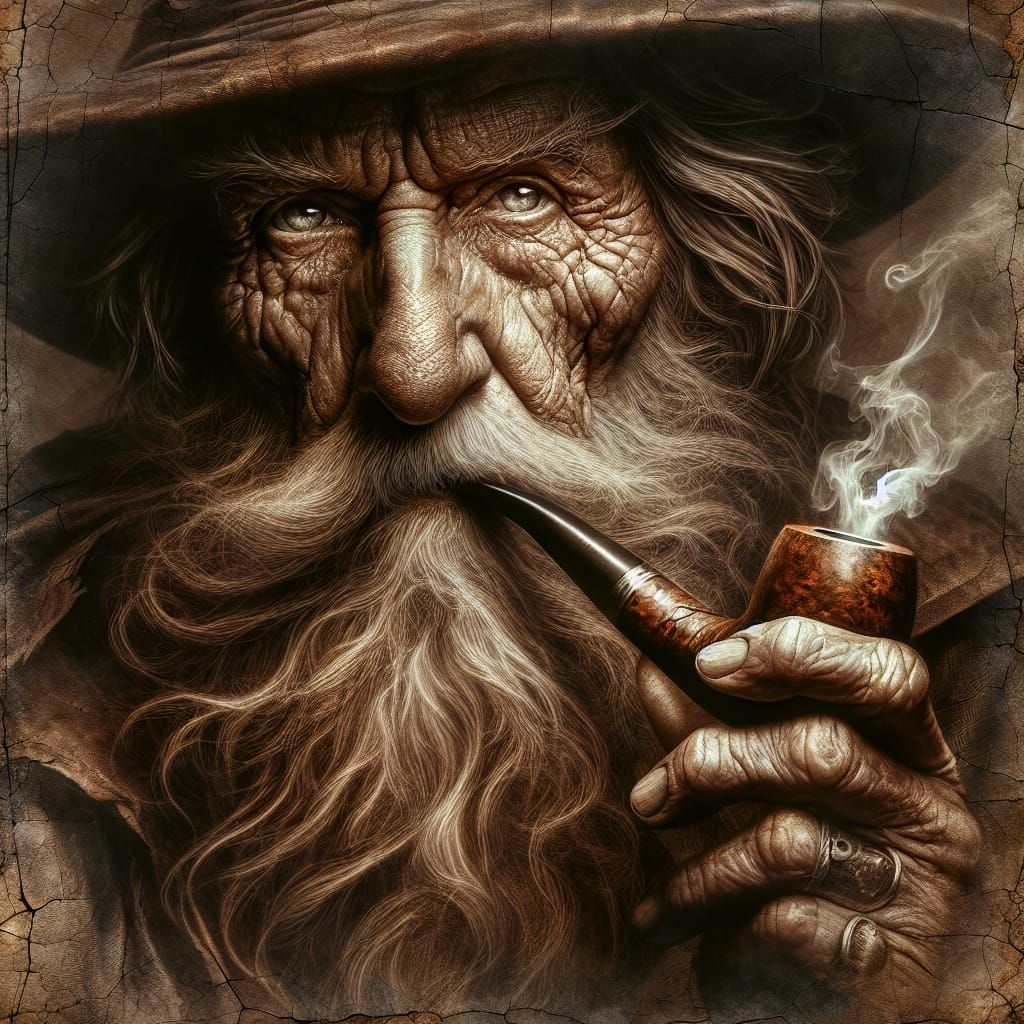 Old Man smoking a Pipe