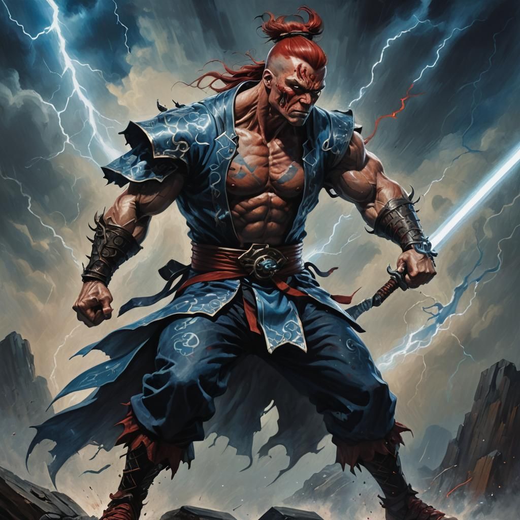 Mechanical Humanoid Warrior in Dark Fantasy Style