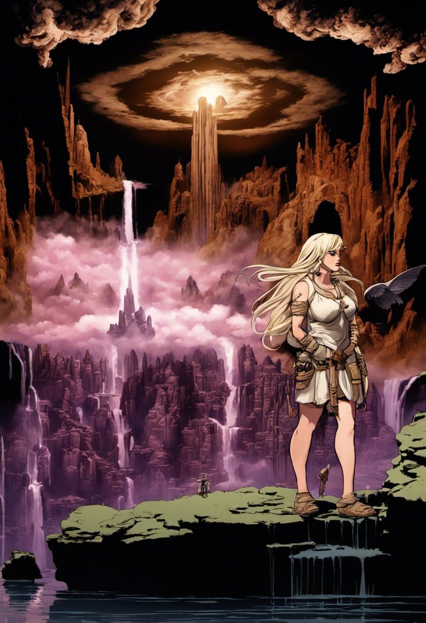 Fantasy Archeologist at Miniature City Ruins