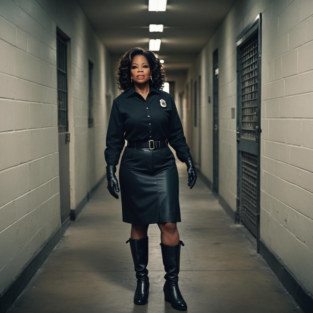 Oprah Winfrey as Leather-Clad Prison Guard