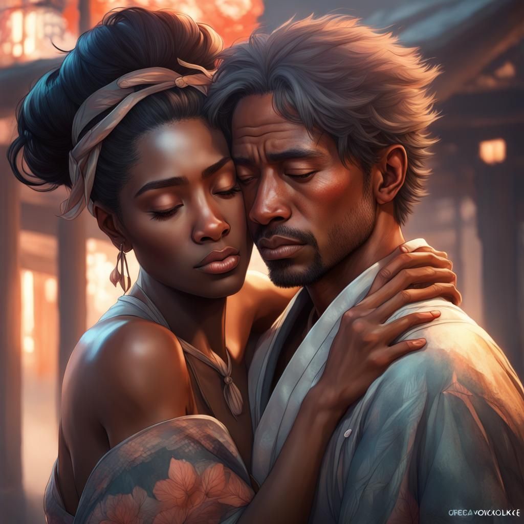 Affectionate Portrait of a Woman and Man