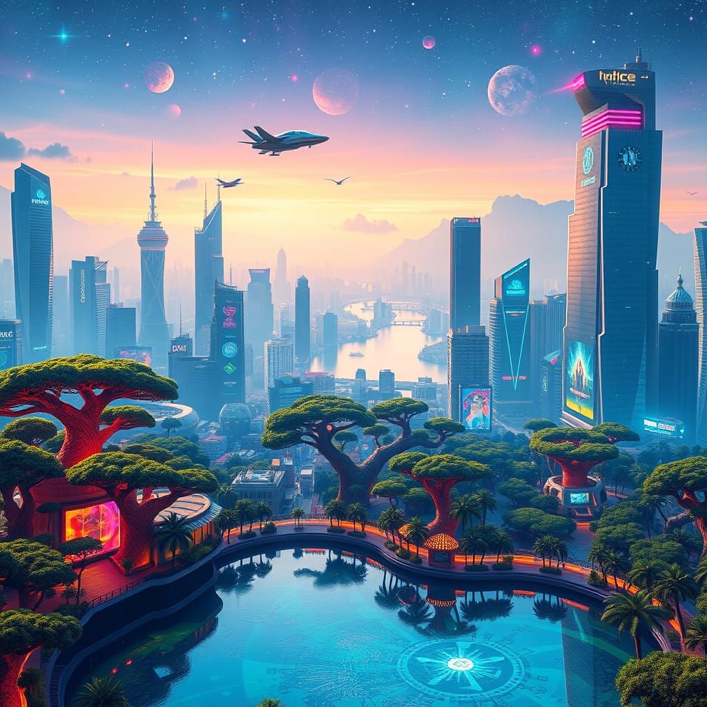 Synthwave Cityscape: A Futuristic Metropolis