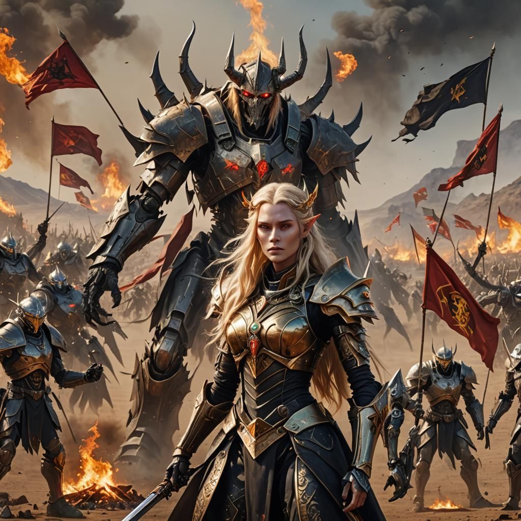 Epic Battle on a Burning Wasteland