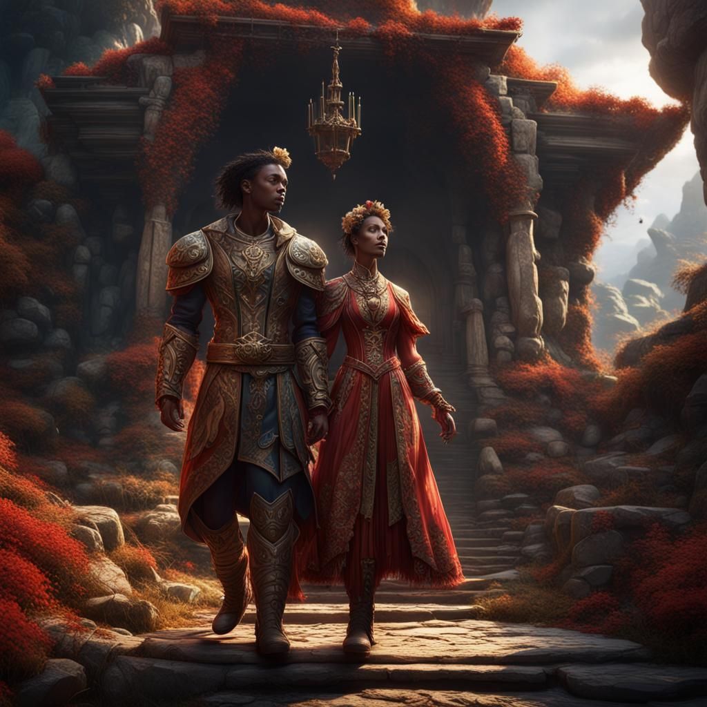 Targaryen-Inspired Couple in Detailed Matte Painting