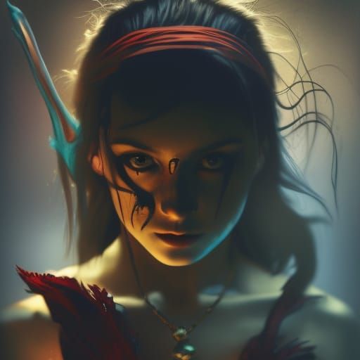 Dark Fantasy Assassin Girl Portrait in Slasher Aesthetic