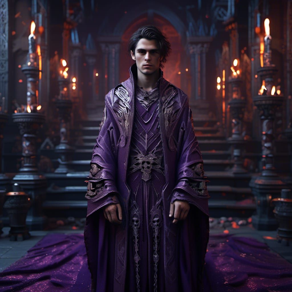 Handsome Necromancer in Ornate Occult Robes
