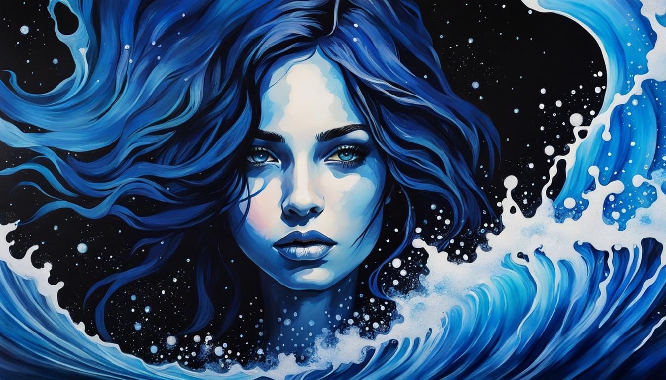 Gothic Warlock Emerges from Inky Galaxy Wave