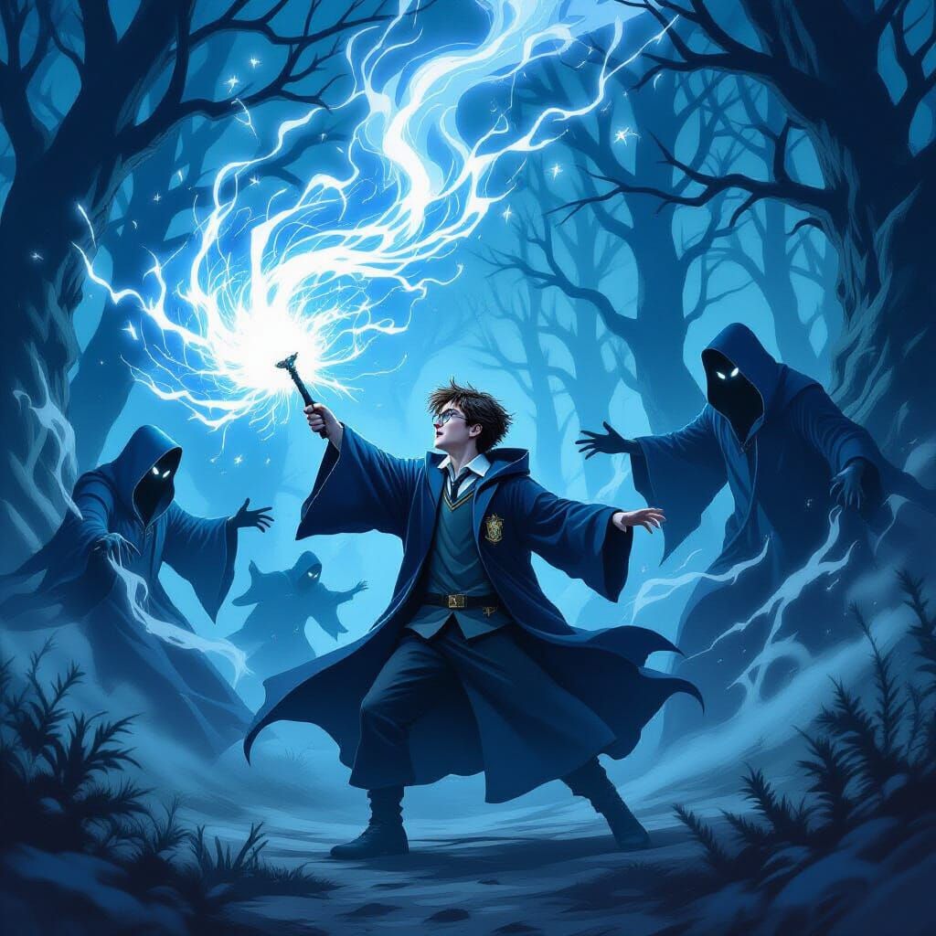 Harry Potter Battles Dementors With Patronus Charm