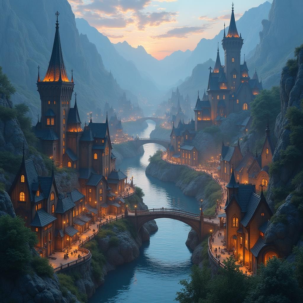 Ethereal Elven City in Prythian: A Digital Masterpiece