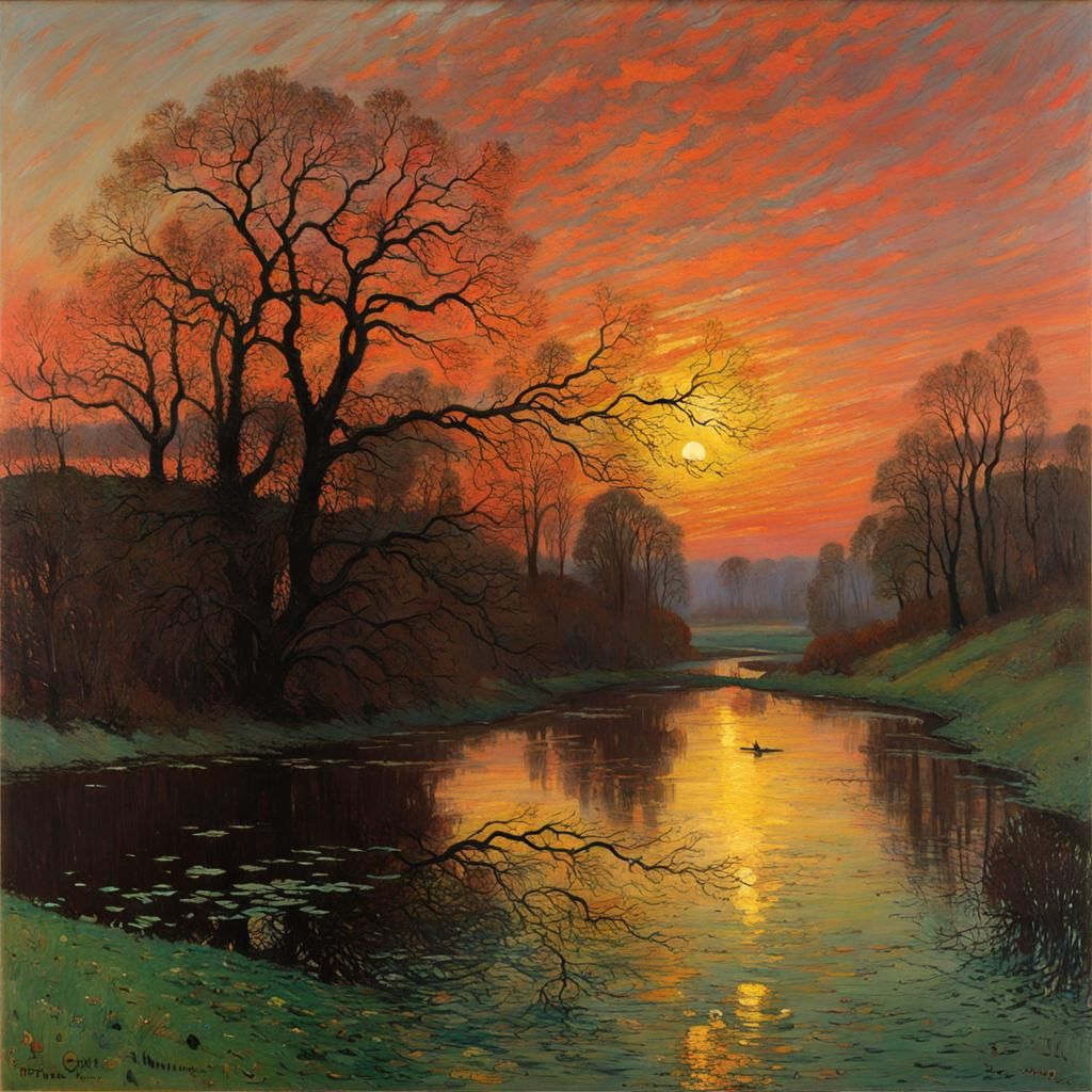 Ethereal Landscape Combining Tonalism and Impressionism