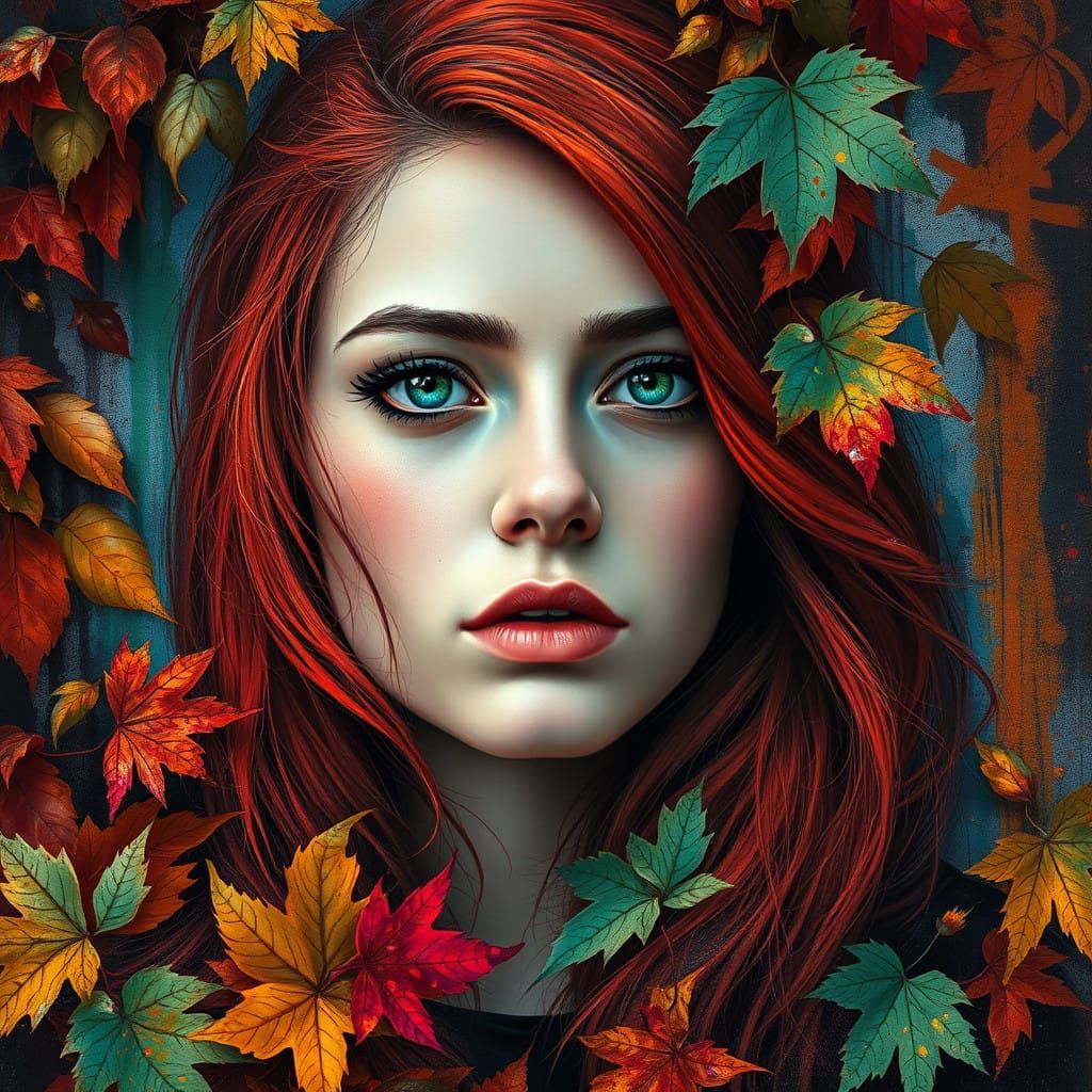 Introspective Woman in Vibrant Street Art Setting