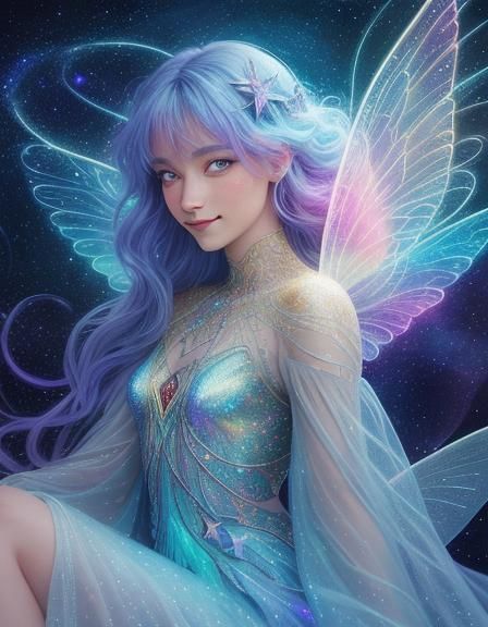 Cosmic Fairy in Astral Garden by Amaringo