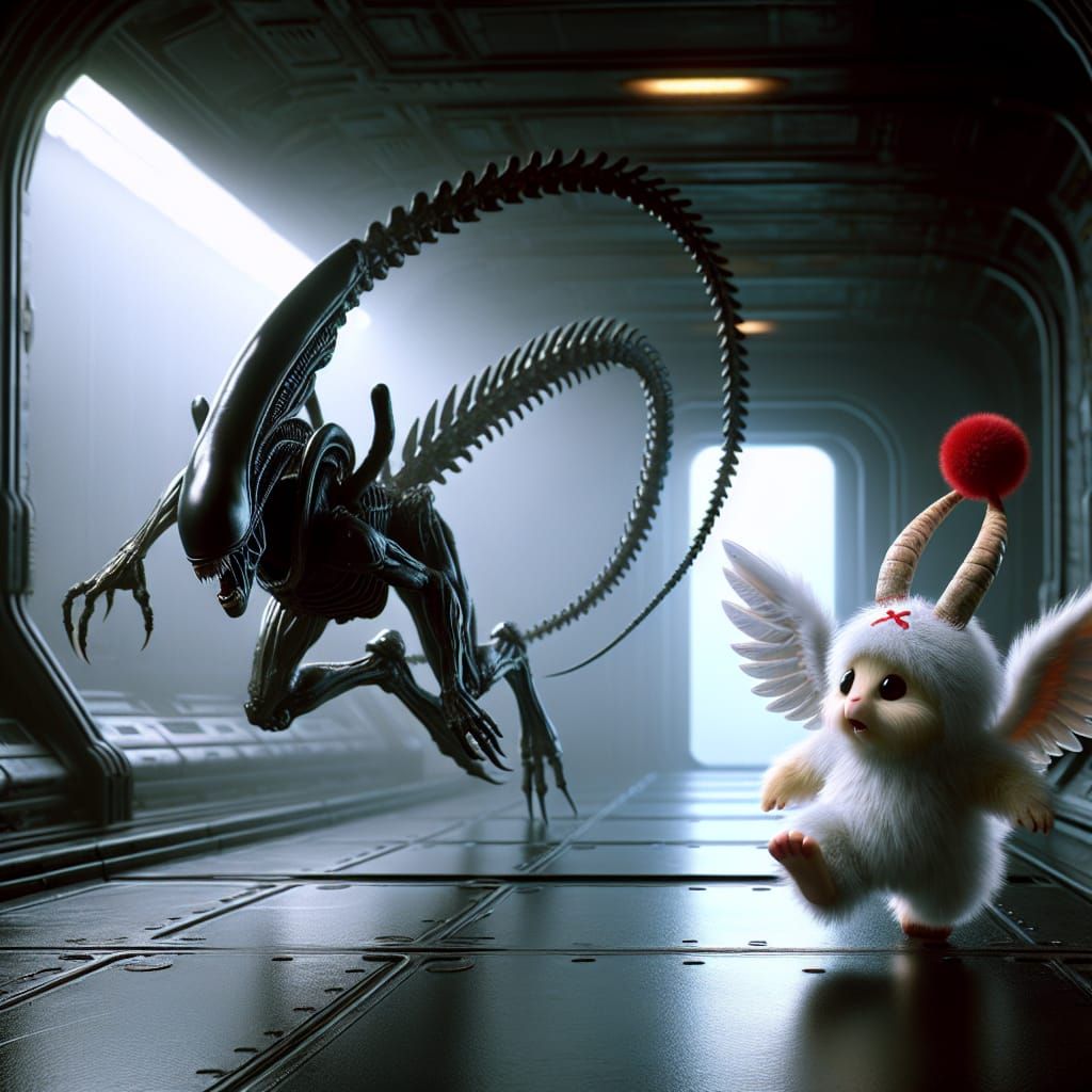 Moogle's Terrifying Escape from Xenomorph in Spaceship