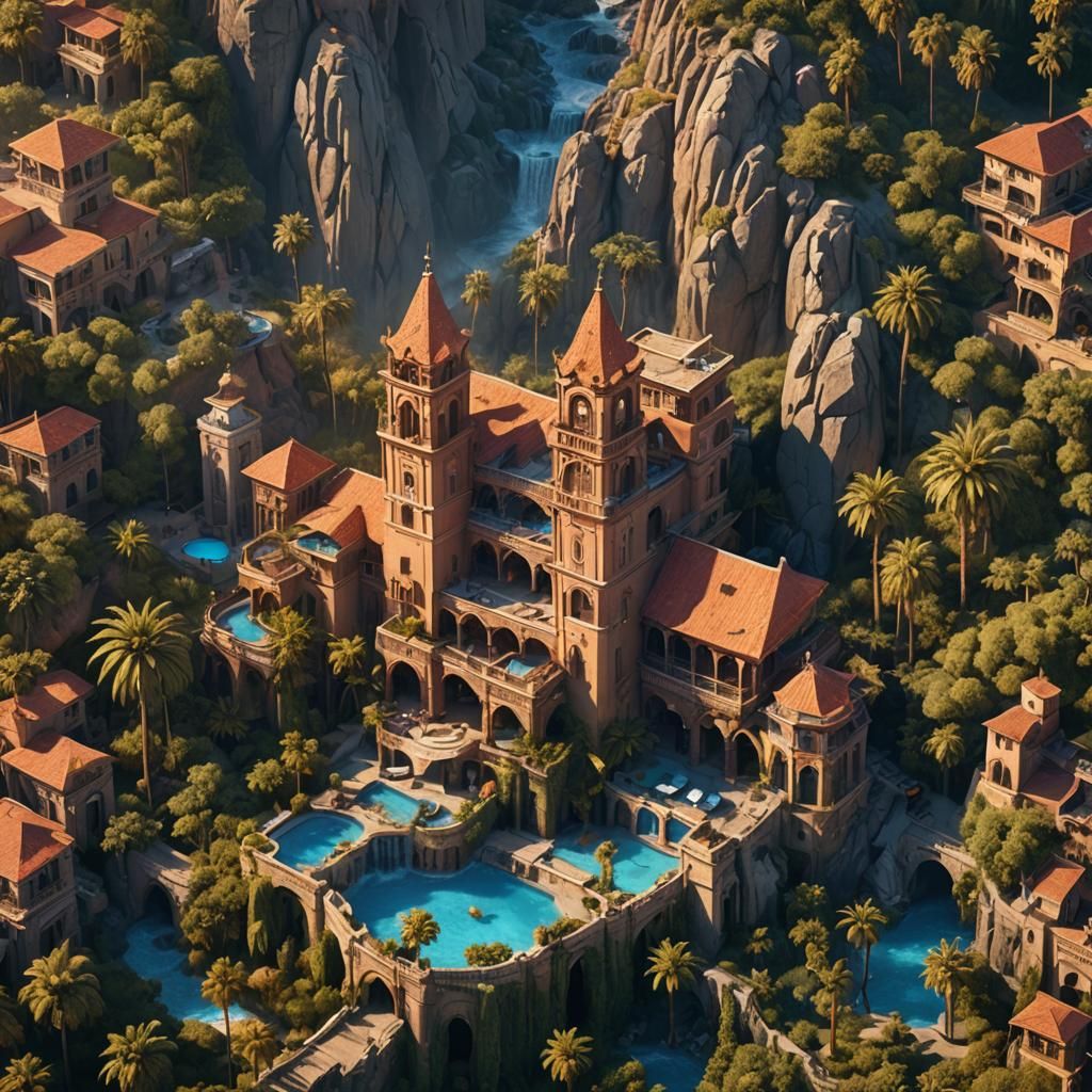 Hotel California: Detailed Matte Painting in Deep Color