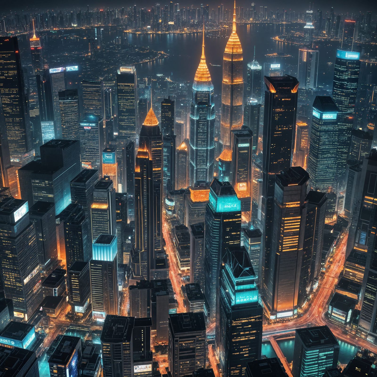 Jakarta Night Skyline: Detailed Matte Painting