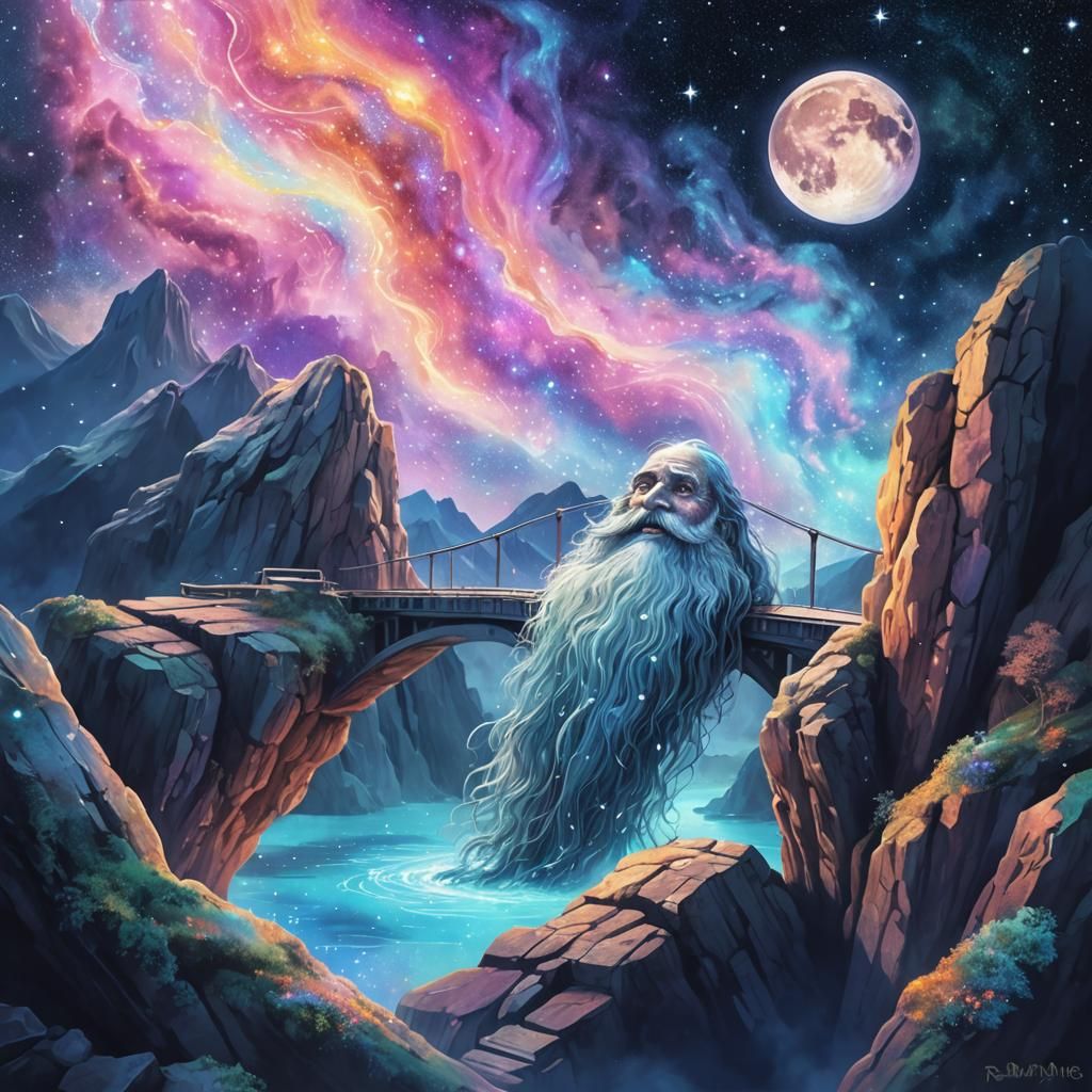 Beard Bridge: A Whimsical Afterlife Scene