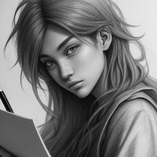 Teenager Sketching Supernova in Charcoal Drawing