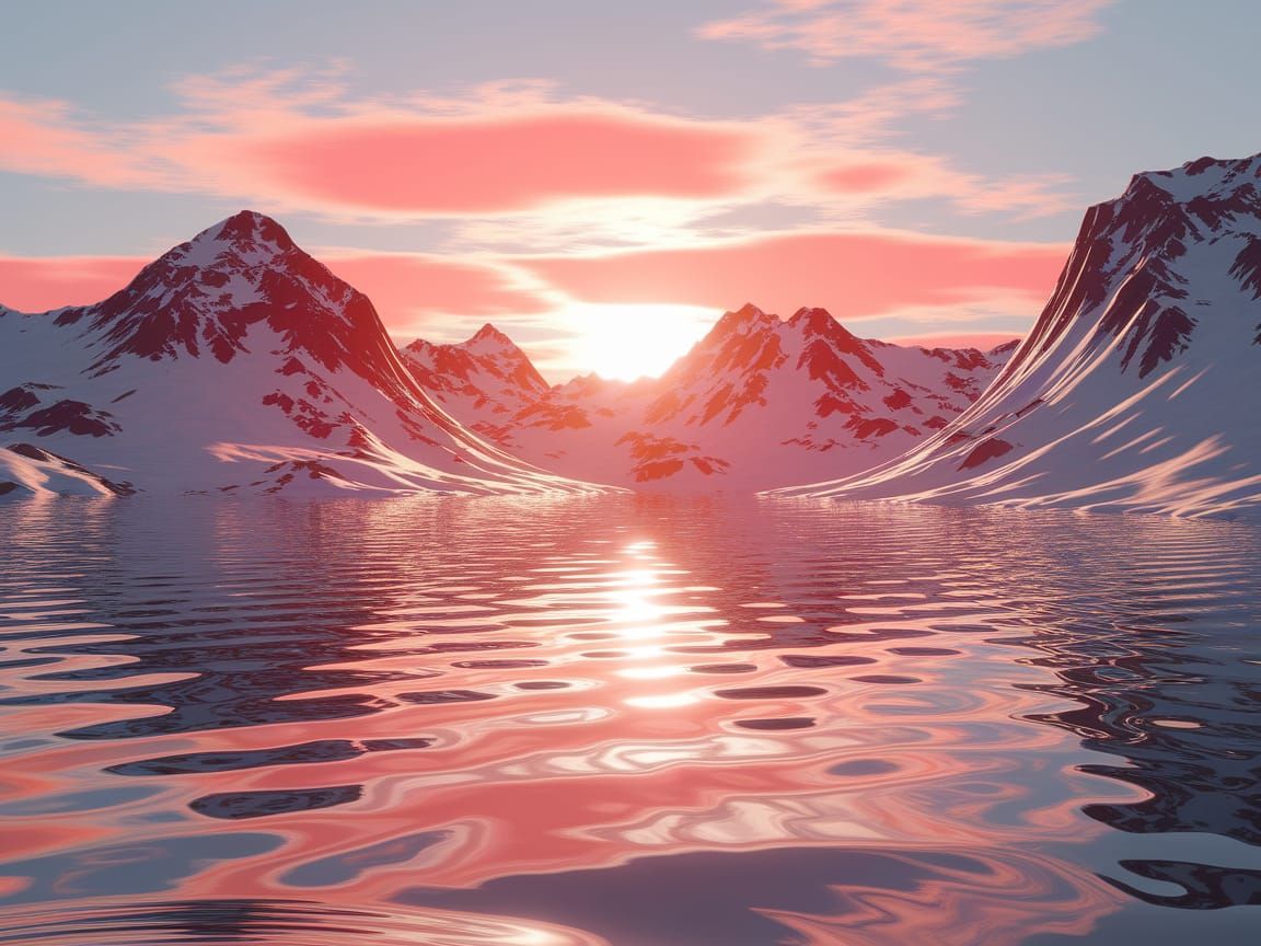 Serene Mountain Landscape in Breathtaking 3D Render