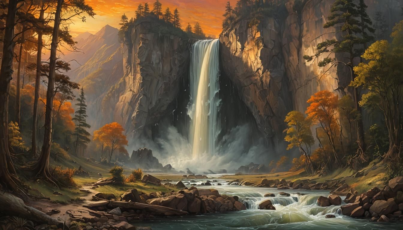 Dramatic Sunset Wilderness Landscapes with a Gritty, Surreal...