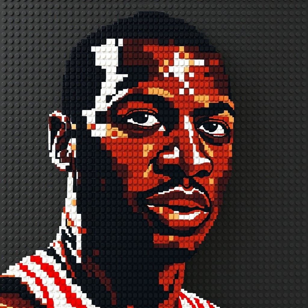 Michael Jordan Lego Portrait: 2D Detailed Art