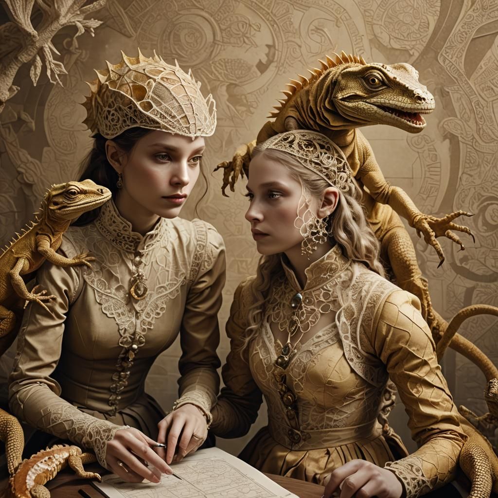 Renaissance Lizard Lady Teaches Mathematics