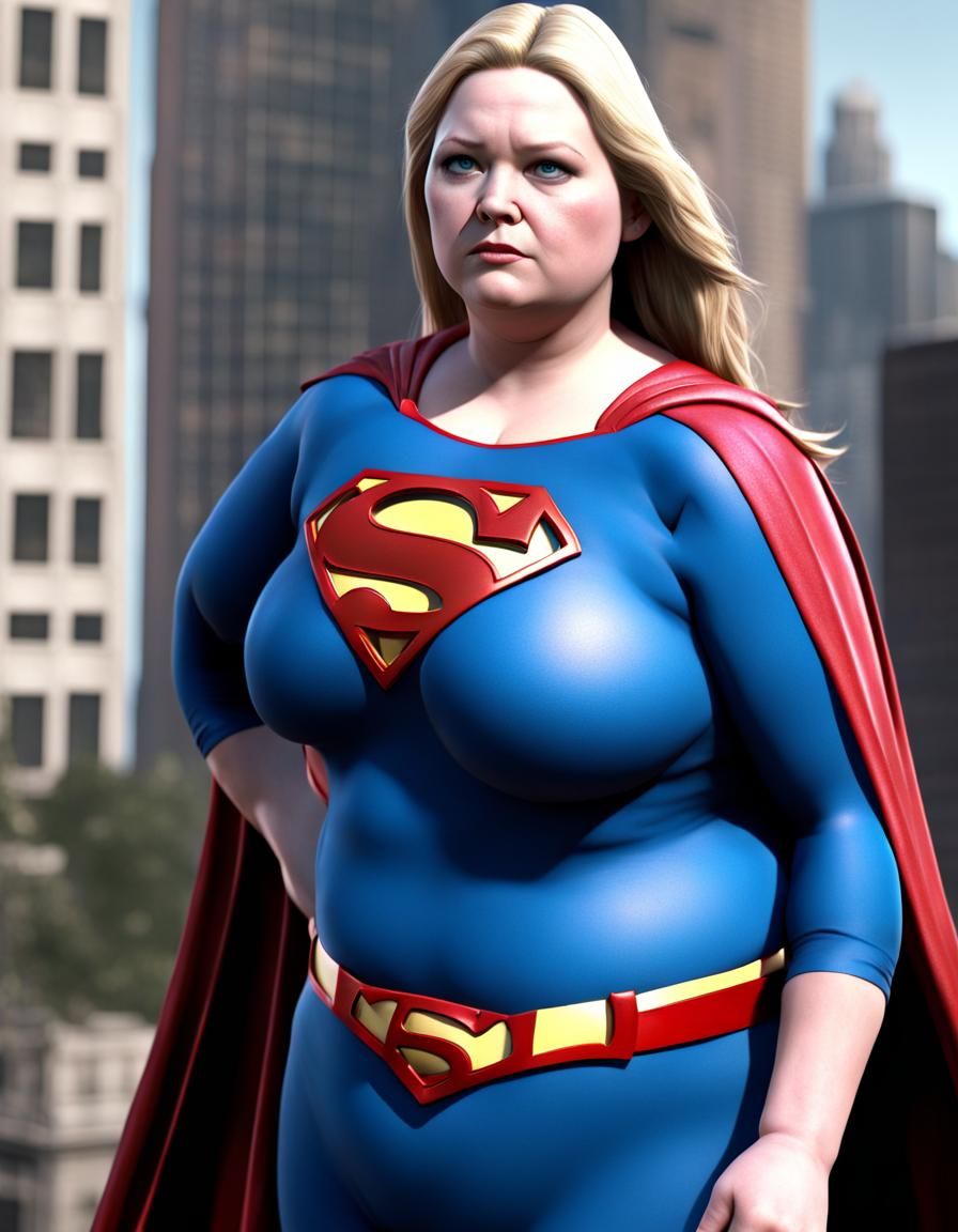 Morbidly Obese Supergirl in CGI Style