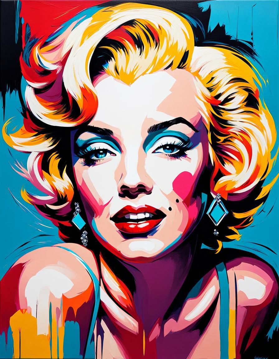 Colorful Marilyn Monroe Portrait in Expressionist Style