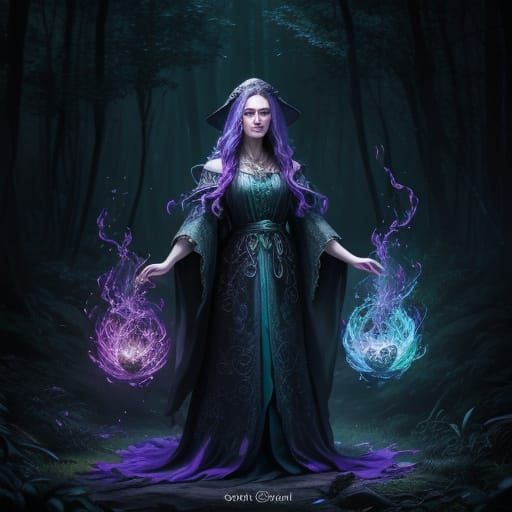 Mystical Witch in Enchanted Forest