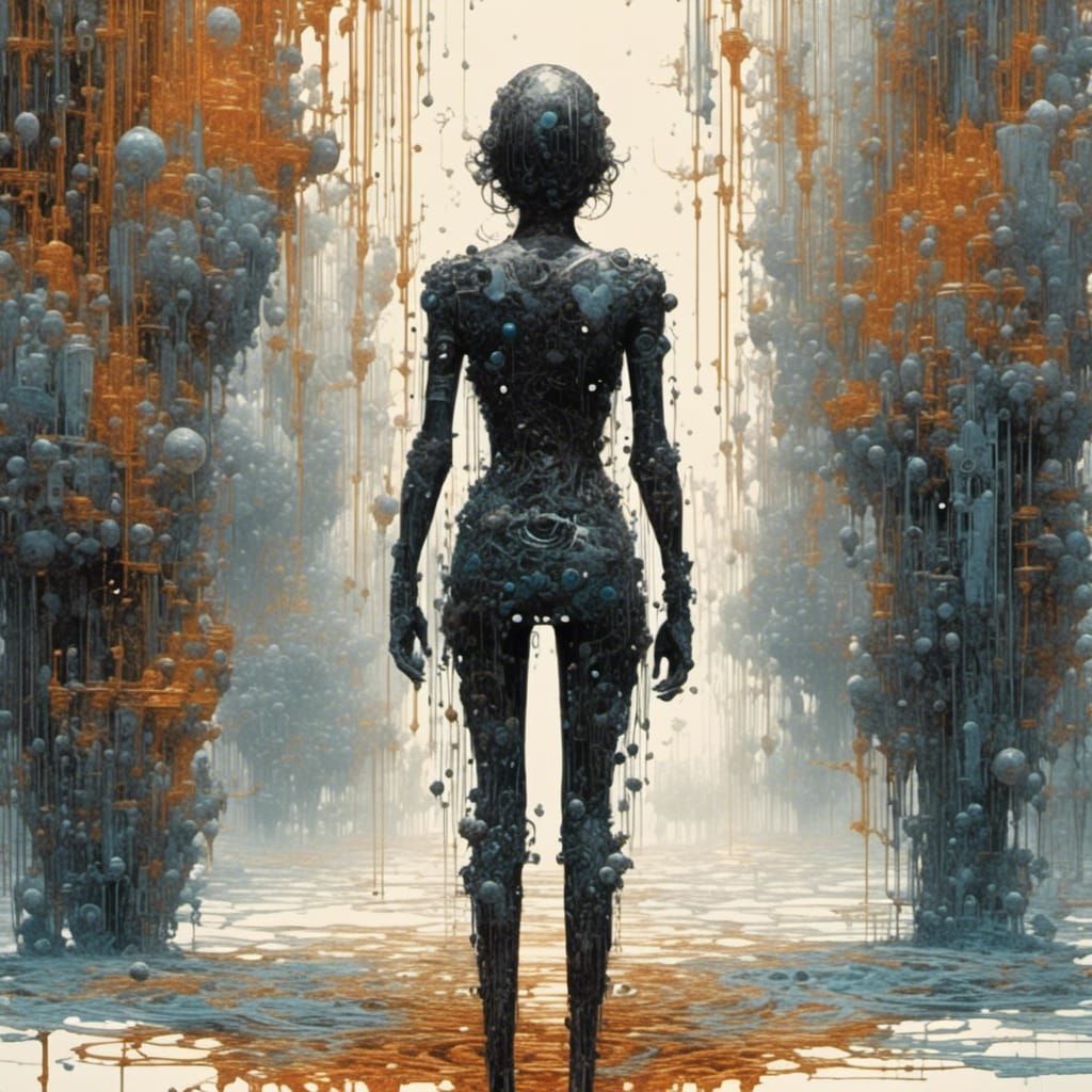 Glitched Figure at Dreamworld's Threshold