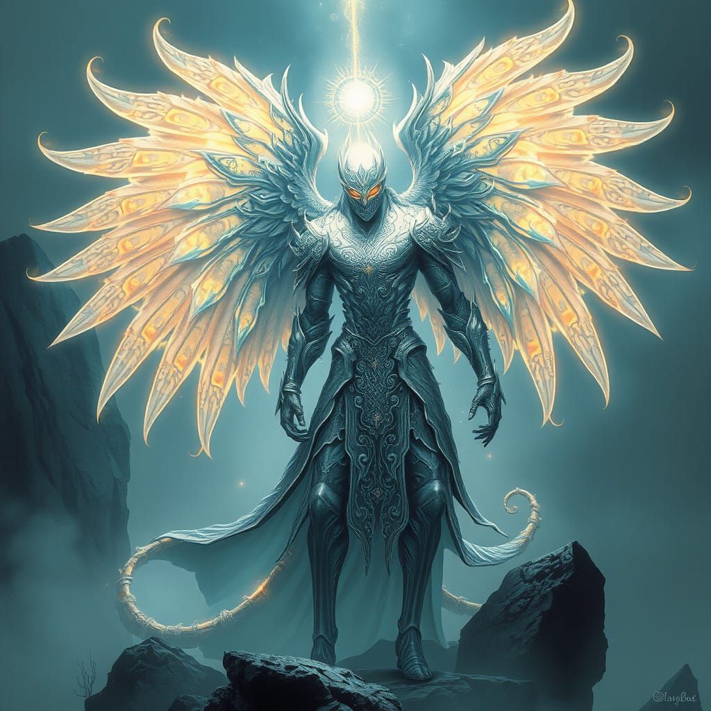 Ethereal Guardian in Shimmering Silver Armor