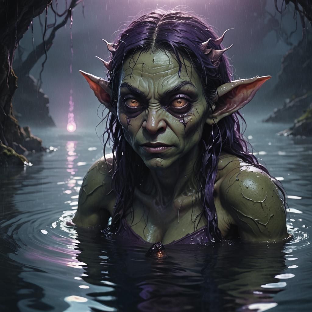 Menacing Goblin in Dark Fantasy Illustration