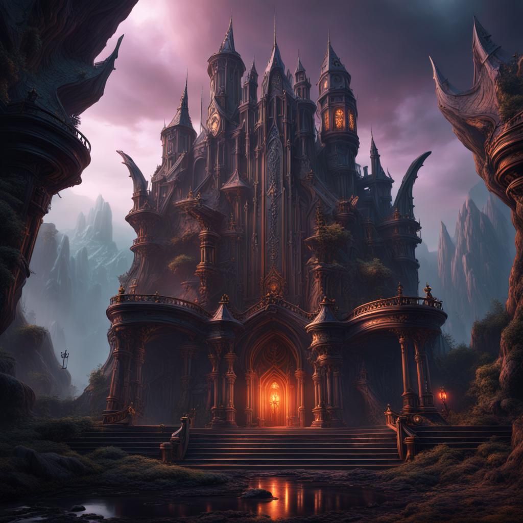 Fantastical Villain Lair Concept Art in Deep Color