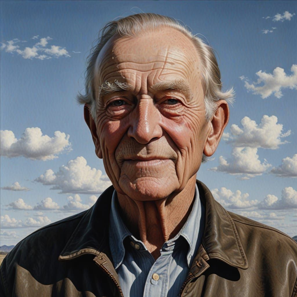 Photorealistic Portrait of an Elderly American Man