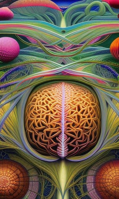 Intricate Brain Network in Rich Colors