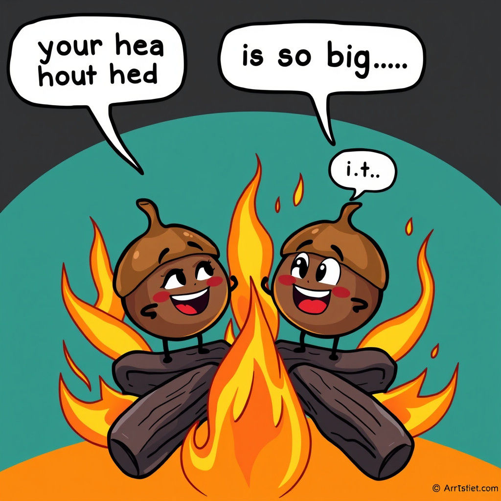 Cartoon Chestnuts Roasting: Pop Art Digital Illustration