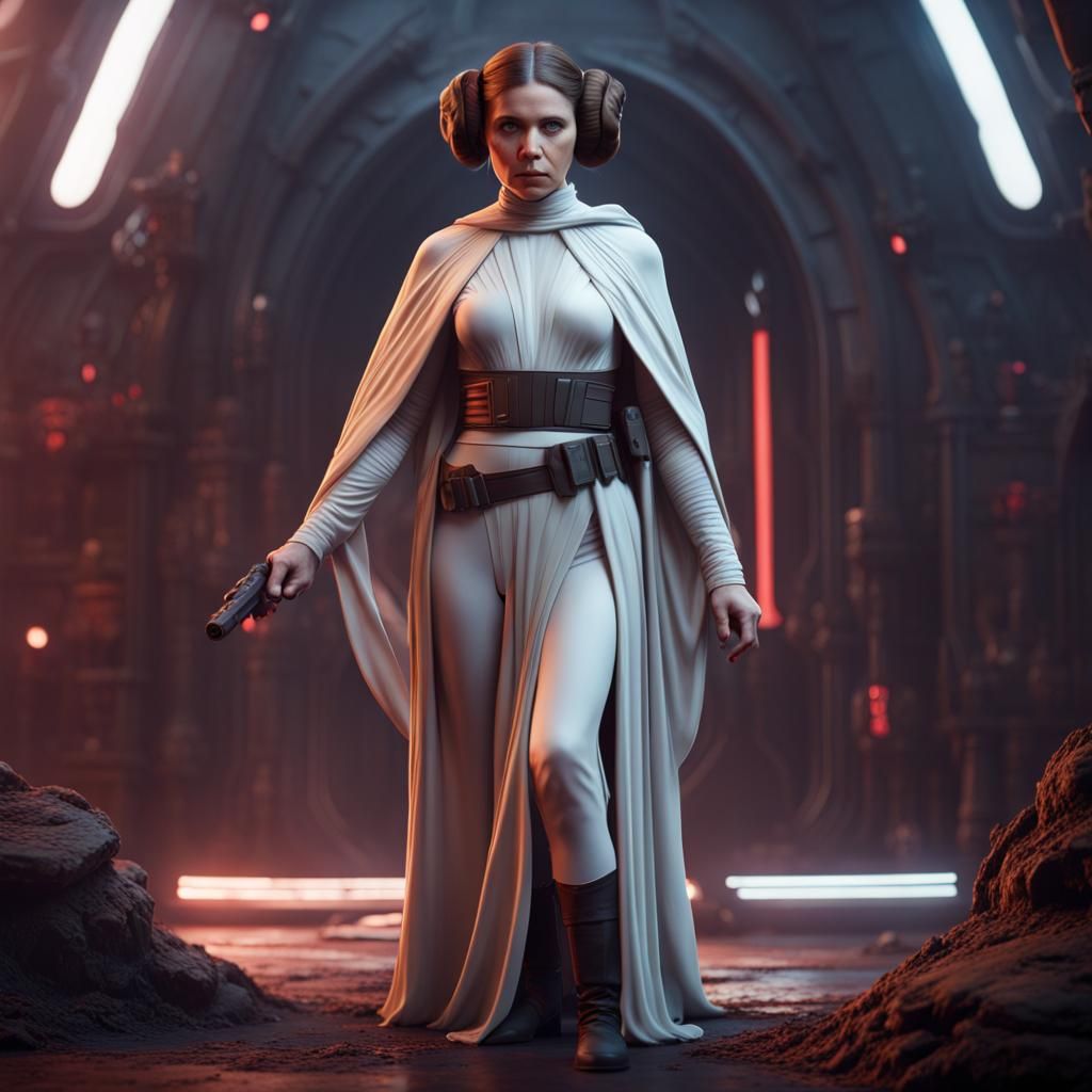 Dark Side Princess Leia: Detailed Fantasy Art
