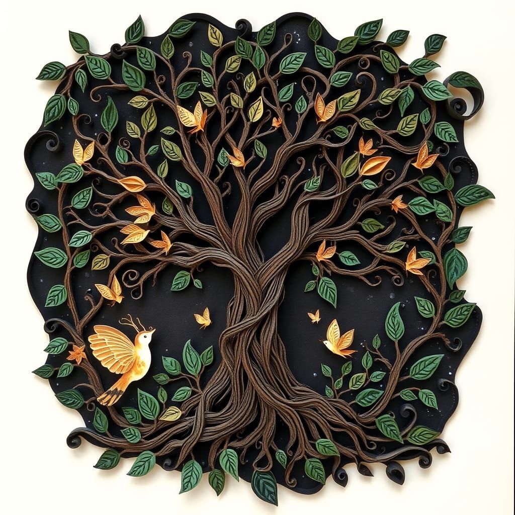 Baobab Tree of Life: 3D Cut Paper Art