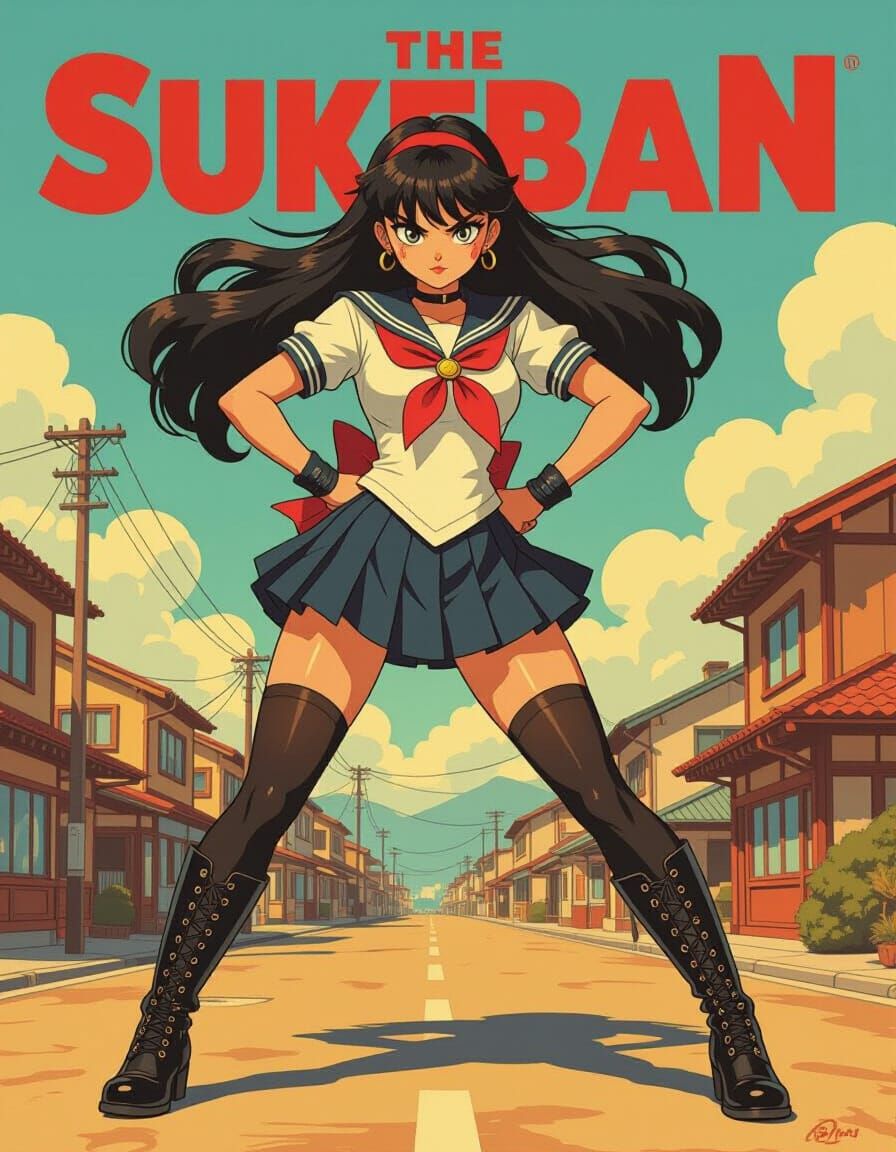 Sukeban in Retro Sailor Fuku: A Cinematic Masterpiece