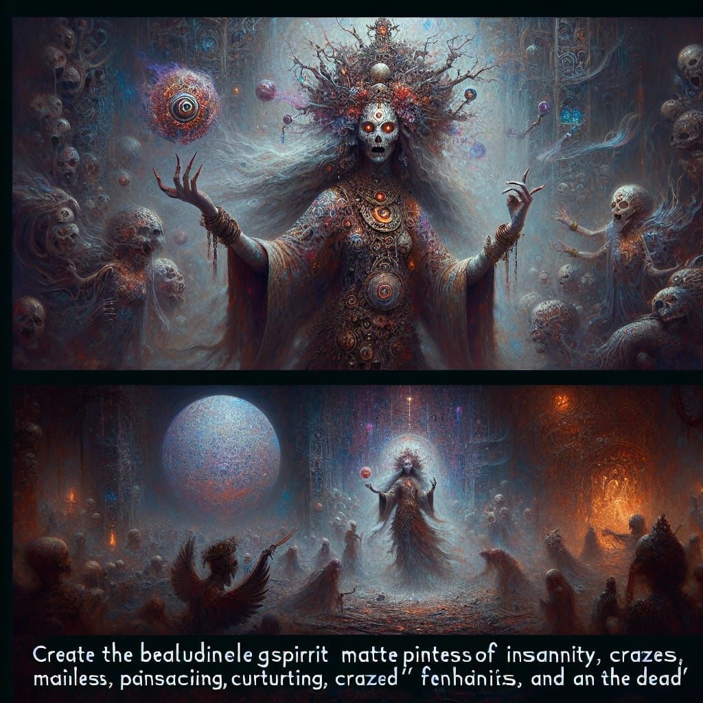 Goddess of Insanity: A Matte Painting of Madness